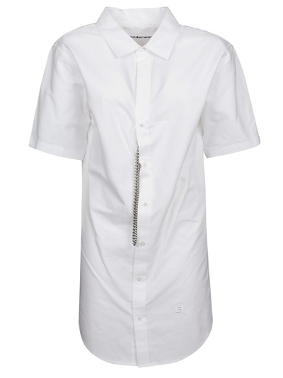 Shop Alexander Wang Oxford Shirt Chain Dress In White