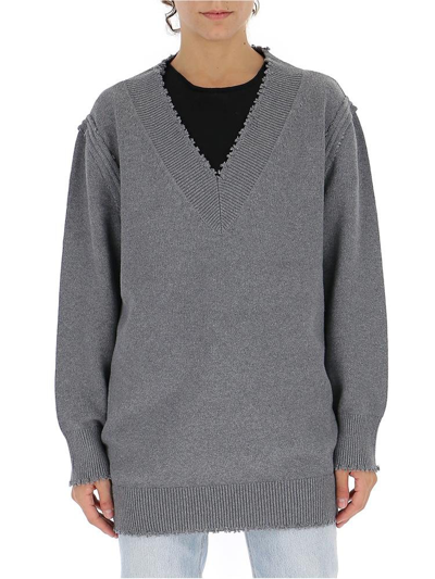 Shop Alexander Wang T T By Alexander Wang Oversized Sweater Dress In Grey