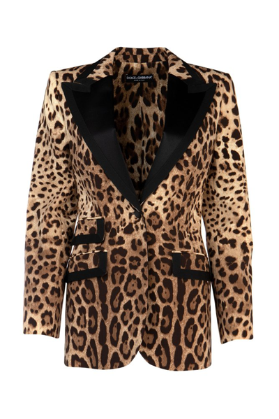 Shop Dolce & Gabbana Leopard Print Blazer In Multi