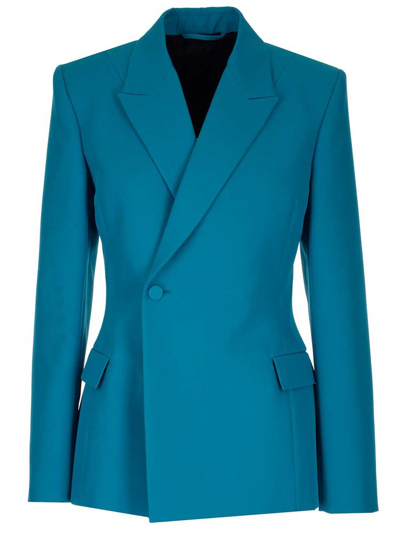 Shop Balenciaga Fitted Tailored Blazer In Blue