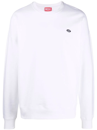Shop Diesel S-rob-doval-pj Cotton Sweatshirt In Weiss