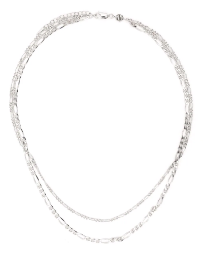 Shop Missoma Filia Double Chain Necklace In Silver
