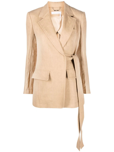 Shop Chloé Notched-lapel Single-breasted Jacket In Neutrals