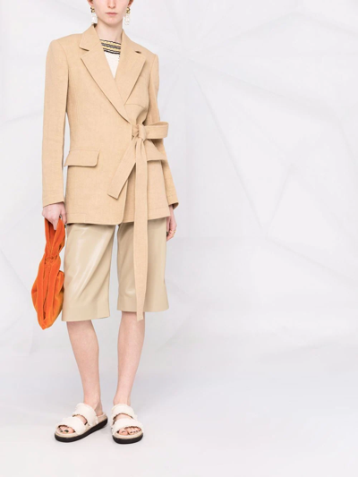 Shop Chloé Notched-lapel Single-breasted Jacket In Neutrals