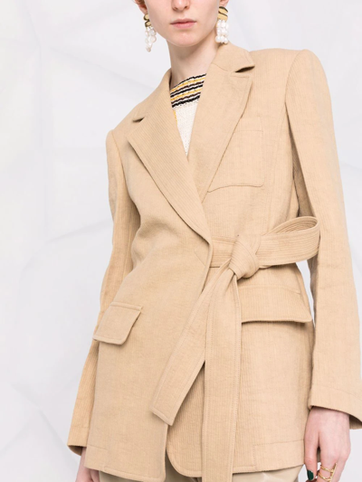 Shop Chloé Notched-lapel Single-breasted Jacket In Neutrals