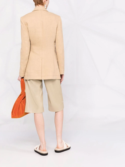 Shop Chloé Notched-lapel Single-breasted Jacket In Neutrals