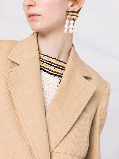 Shop Chloé Notched-lapel Single-breasted Jacket In Neutrals