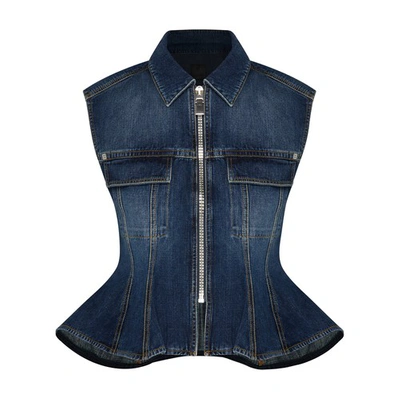 Shop Givenchy Sleeveless Jacket In Bleu Moyen