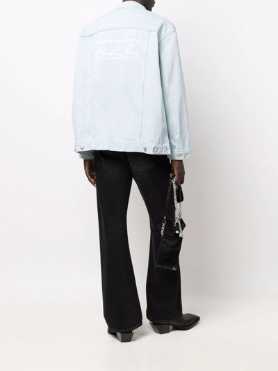 Martine Rose Logo-print Denim Jacket In Blau