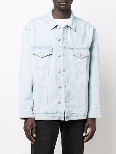 Martine Rose Logo-print Denim Jacket In Blau