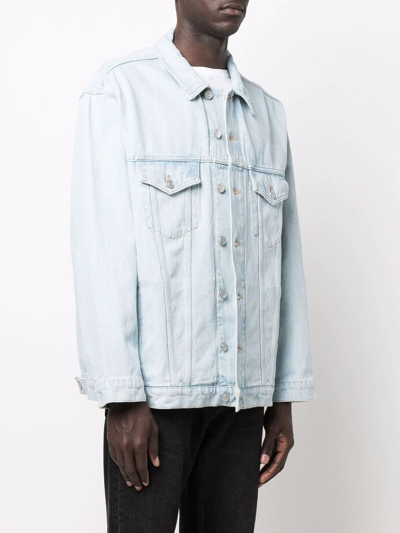 Martine Rose Logo-print Denim Jacket In Blau