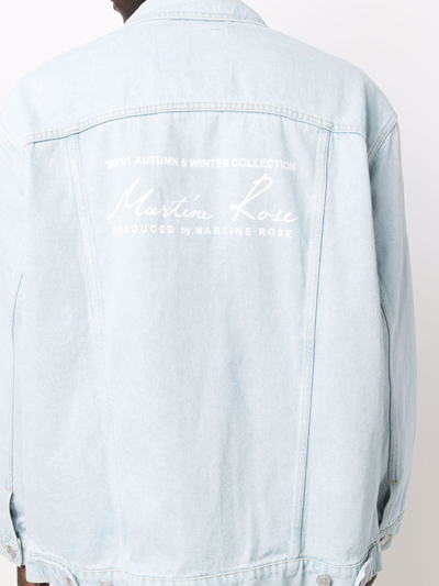 Martine Rose Logo-print Denim Jacket In Blau