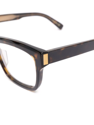 Dunhill Tortoiseshell-effect Square-frame Glasses In Braun