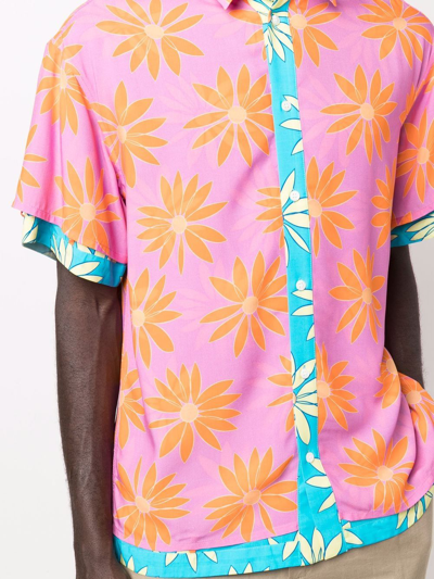 Shop Jacquemus Layered Floral-print Shirt In Rosa