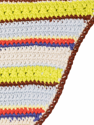 Ganni Multicolor Cotton Bikini Bottom In Nude