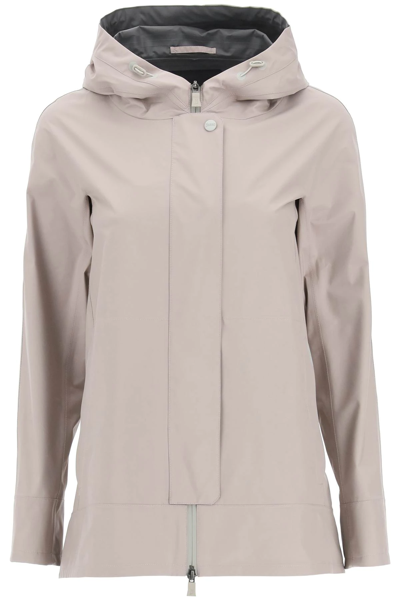 Shop Herno Laminar 2-layer Gore-tex Hooded Jacket In Purple,grey