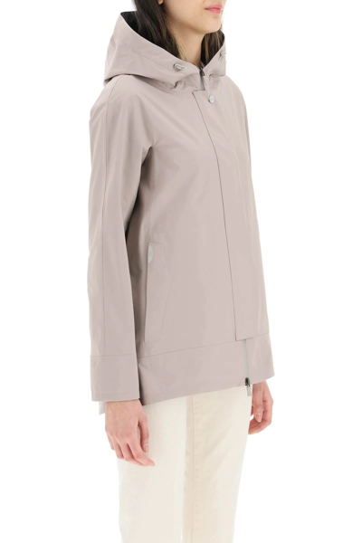 Shop Herno Laminar 2-layer Gore-tex Hooded Jacket In Purple,grey
