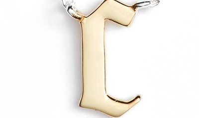 Shop Argento Vivo Sterling Silver Argento Vivo Gothic Initial Pendant Necklace In Silver/ Gold - C