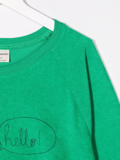 Shop The Campamento Graphic-print Organic Cotton Sweatshirt In Green