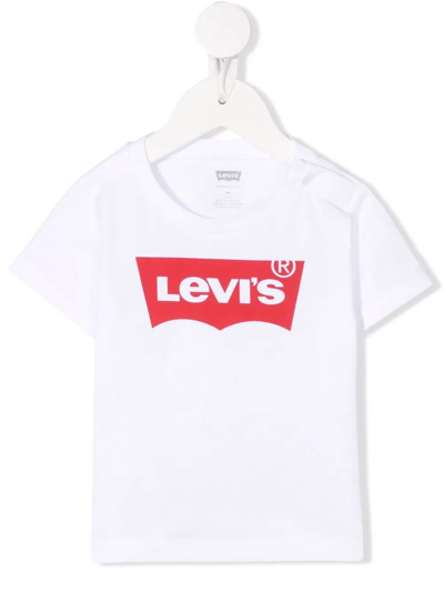 Shop Levi's Logo-print T-shirt In White