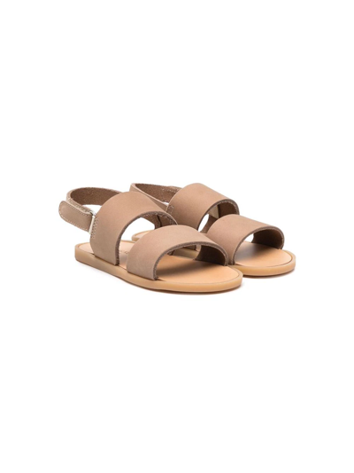 Shop Babywalker Slingback Leather Sandals In Neutrals