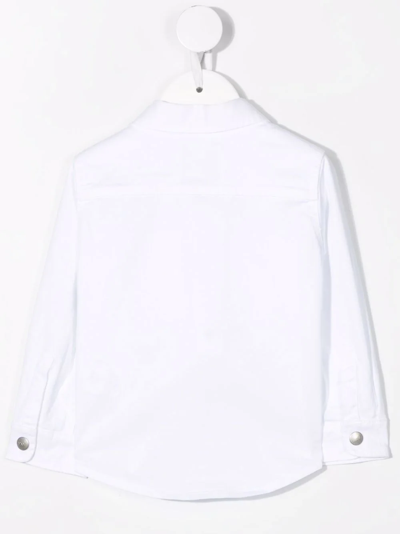 Shop Fay Press-stud Denim Jacket In White