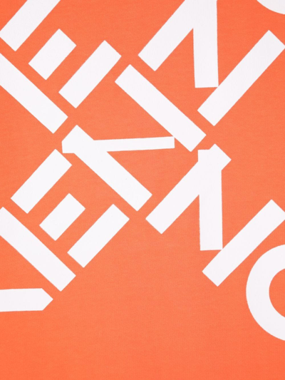 Shop Kenzo Logo-print Short-sleeved T-shirt Dress In Orange
