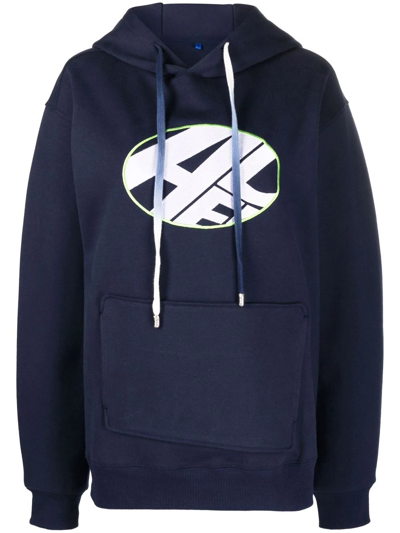 Shop Ader Error Embroidered-logo Pullover Hoodie In Blue