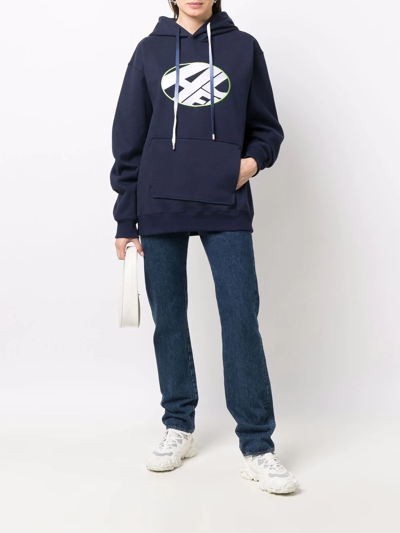 Shop Ader Error Embroidered-logo Pullover Hoodie In Blue