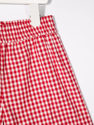 Shop Monnalisa Gingham-print Trousers In Red