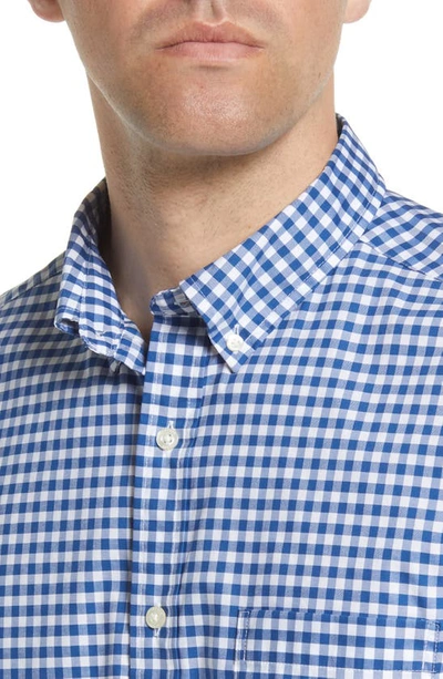 Shop Vineyard Vines Classic Fit On-the-go Brrrº Gingham Button-down Shirt In Blue Bay