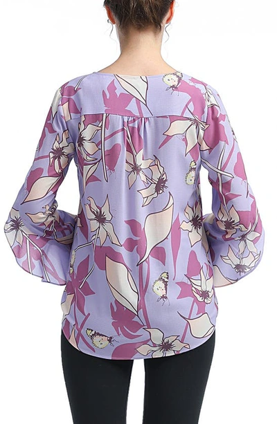 Kimi And Kai Adna Maternity/nursing Crepe Blouse In Multicolored