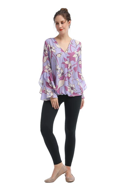 Kimi And Kai Adna Maternity/nursing Crepe Blouse In Multicolored