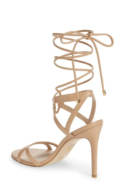 Stuart Weitzman Soiree 100 Lace-up Sandal In Adobe