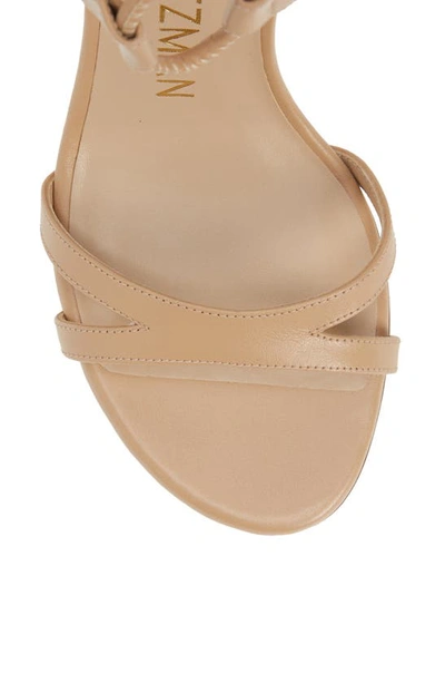 Stuart Weitzman Soiree 100 Lace-up Sandal In Adobe