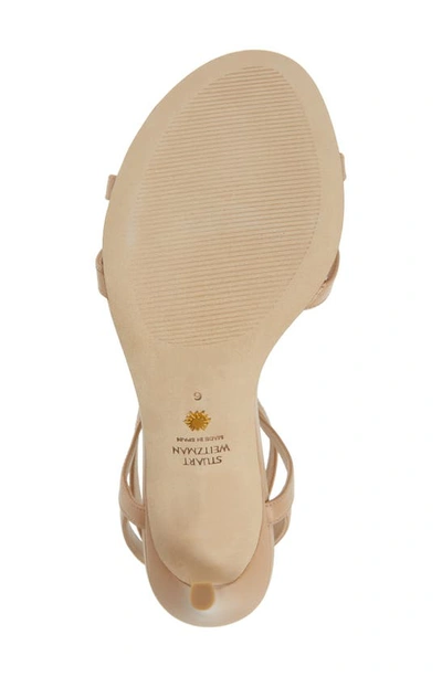 Stuart Weitzman Soiree 100 Lace-up Sandal In Adobe