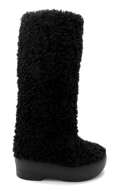 Shop Gia Borghini Women's Eco Shearling Boots In Black,brown