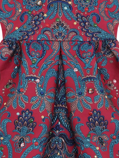 Shop Dolce & Gabbana Sleeveless Paisley Print Dress In Red