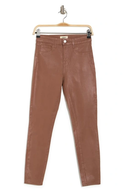 Shop Lagence Margot Coated Crop Skinny Jeans In Sparrow Contrast Coated
