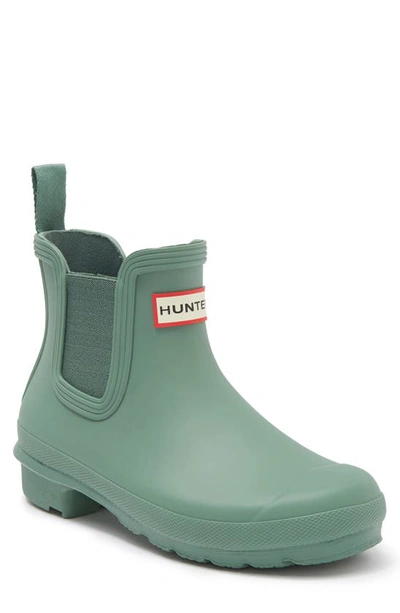 Shop Hunter Original Waterproof Chelsea Rain Boot In Sage Skipper