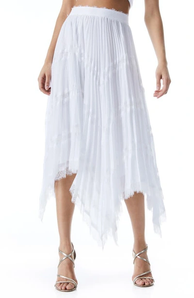 Shop Alice And Olivia Katz Sunburst Pleated Skirt In White