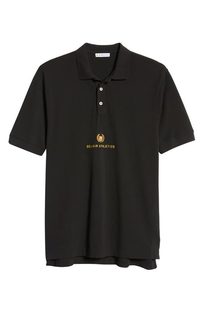 Shop Bel-air Athletics Academy Embroidered Logo Polo In 99 Black