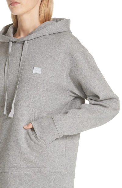 Shop Acne Studios Ferris Face Unisex Hoodie In Light Grey Melange