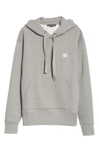 Shop Acne Studios Ferris Face Unisex Hoodie In Light Grey Melange