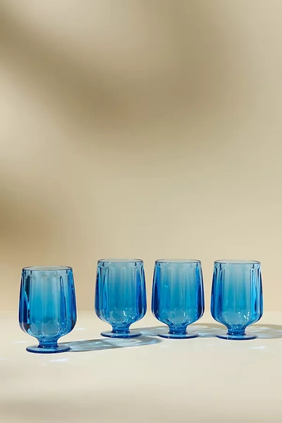 Shop Anthropologie Lucia Acrylic Goblet Wine Glasses, Set Of 4 By  In Blue Size S/4 Wtr Go