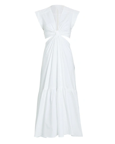 Shop A.l.c Alexandria Cut-out Poplin Midi Dress In White