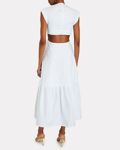 Shop A.l.c Alexandria Cut-out Poplin Midi Dress In White
