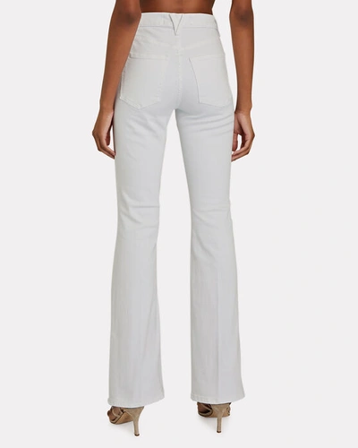 Shop Veronica Beard Beverley High-rise Flared Jeans In White