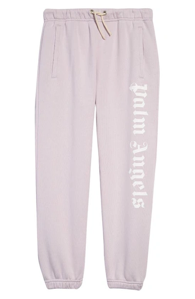 Shop Palm Angels Kids' Classic Logo Joggers In Lilac White