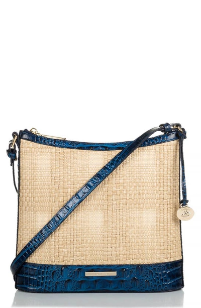 Shop Brahmin Katie Croc Embossed Leather Crossbody Bag In Sapphire